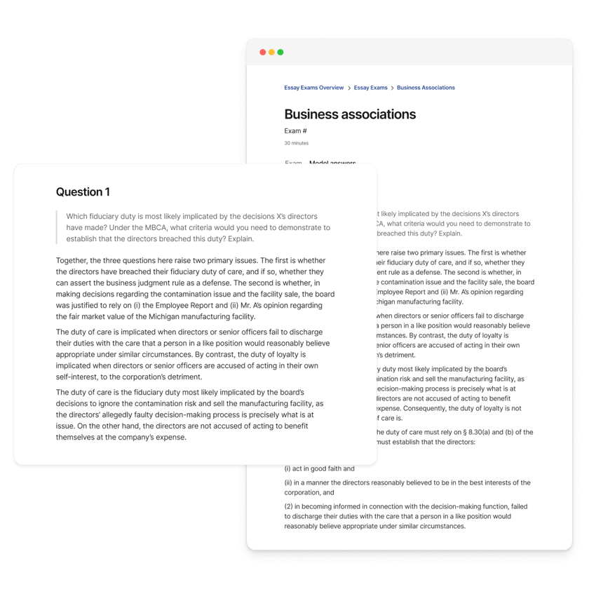 Issue spotters with model answers